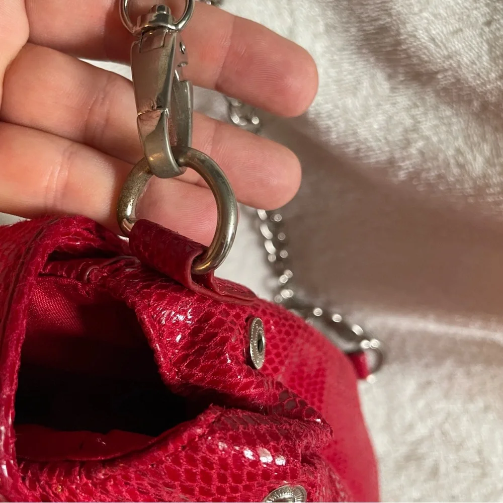 White House Black Market Red Purse Snake‎ print